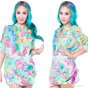 Iron Fist My Little Pony Roll Tab Sleeve Tunic Top